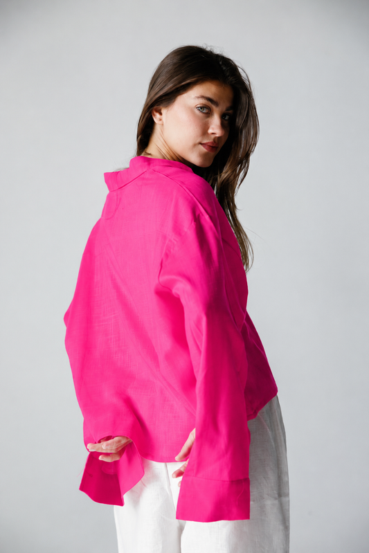 Cropped shirt - Hot pink