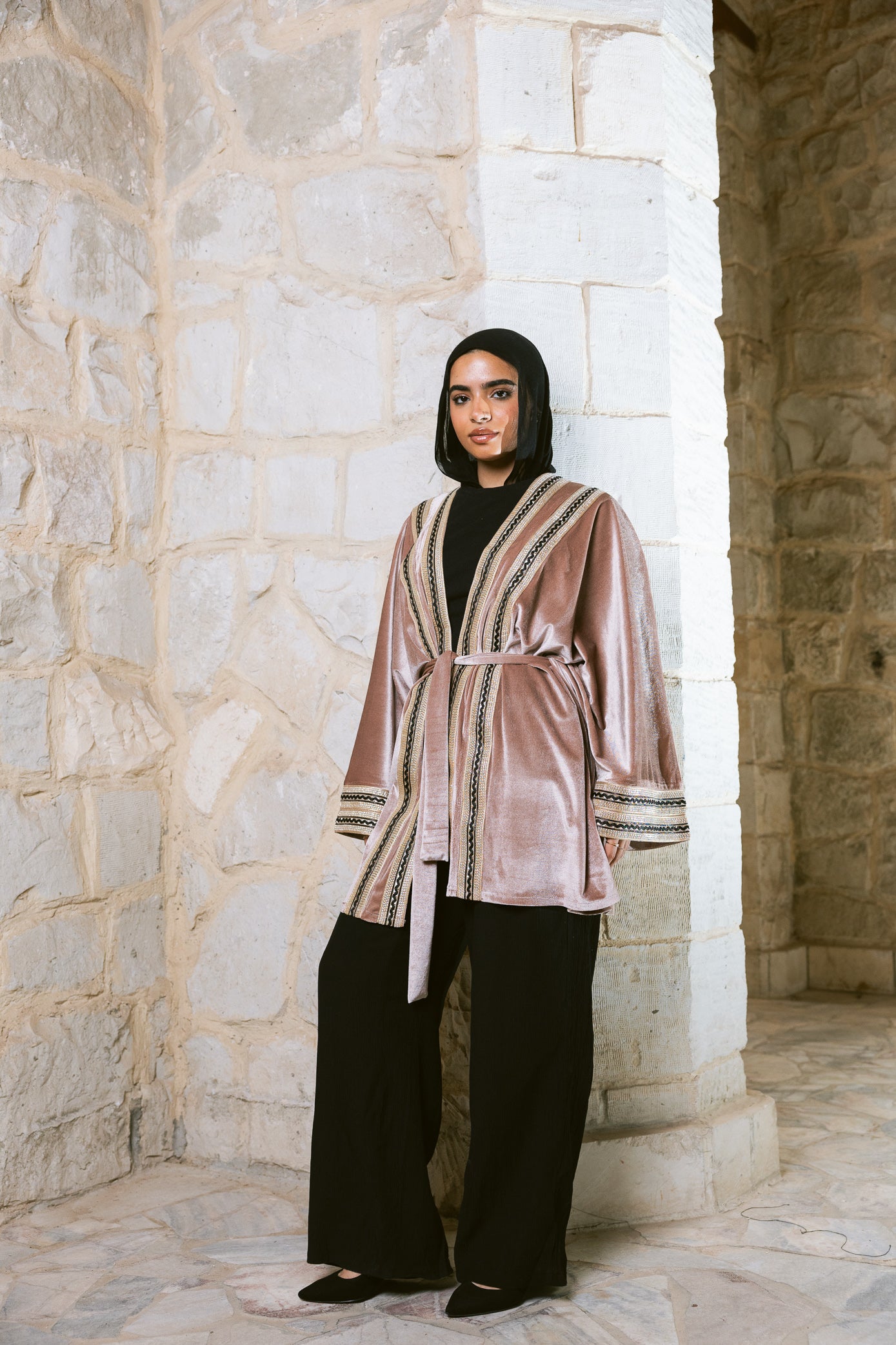 Qamar Kaftan - Dusty Blush
