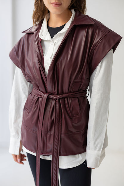 Statement Vest - Burgandy