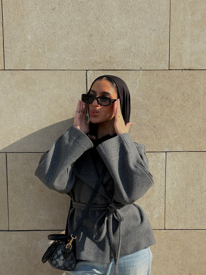 Aurora Belted Jacket - Dusty Grey