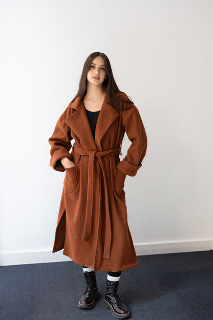 Keep Me Warm Coat - Brick