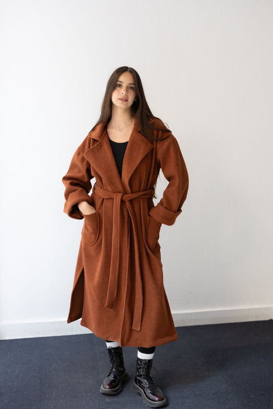 Keep Me Warm Coat - Brick