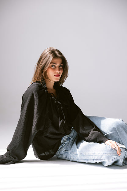 Ruffles Top - Black