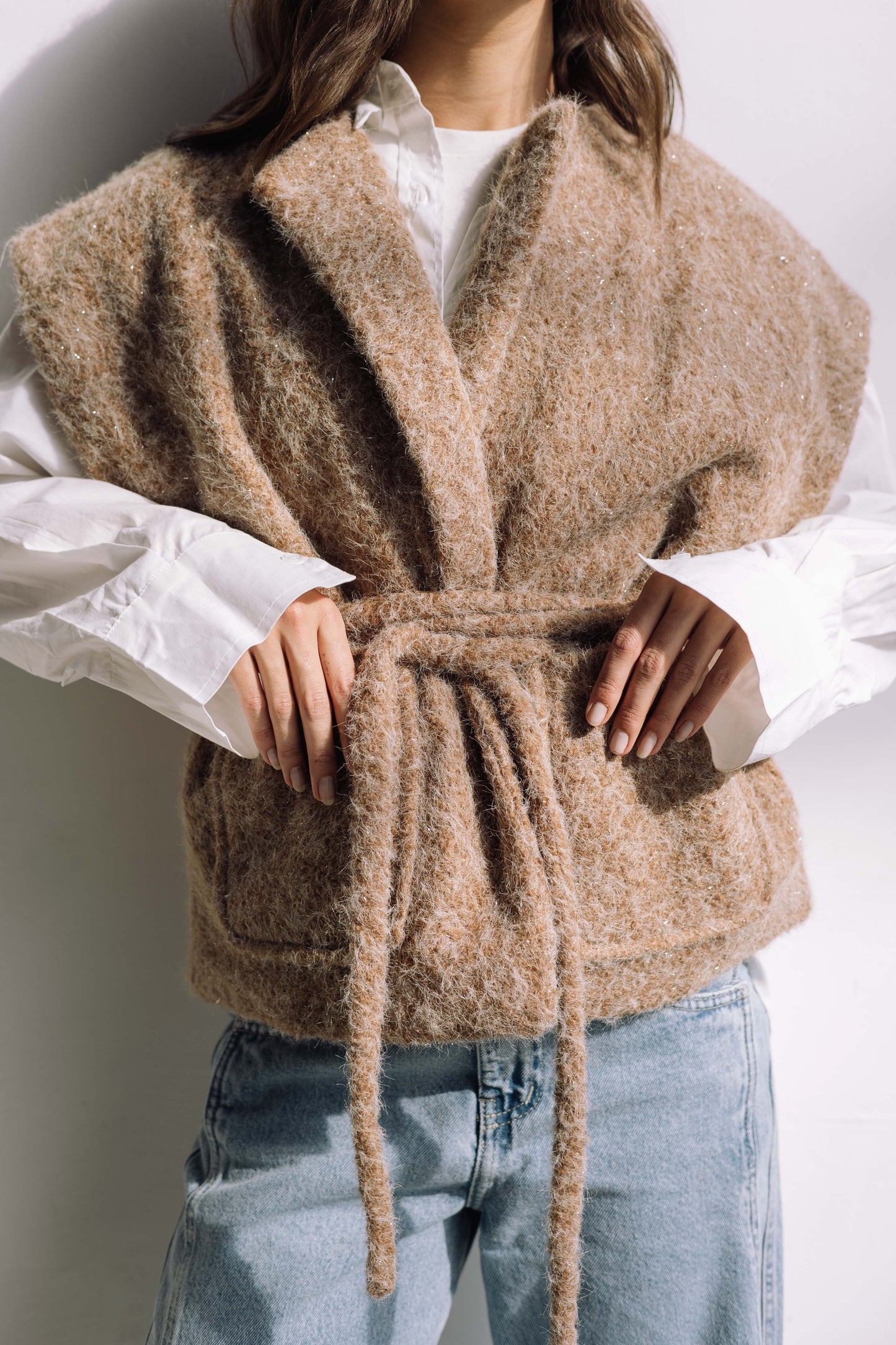 Shimmer Base Edit Vest - Mocha