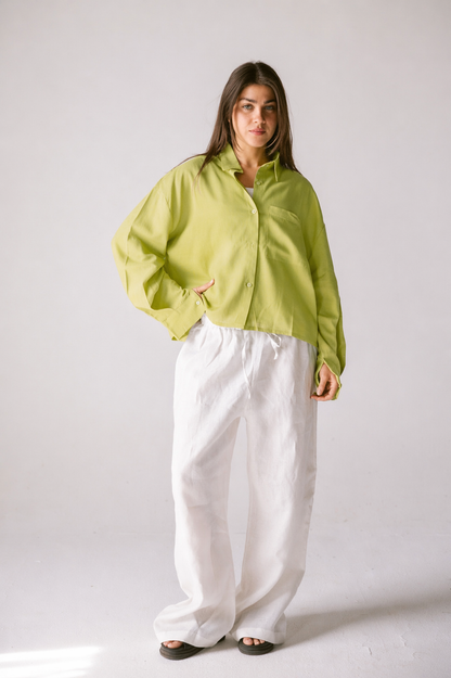 Cropped Shirt - Lime