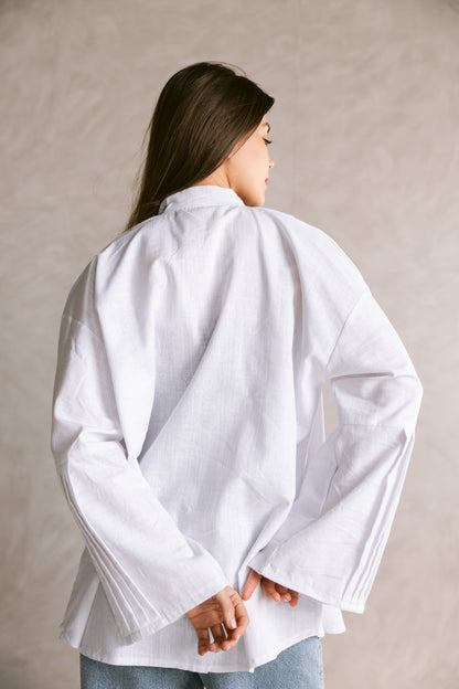 Pleated Top - White