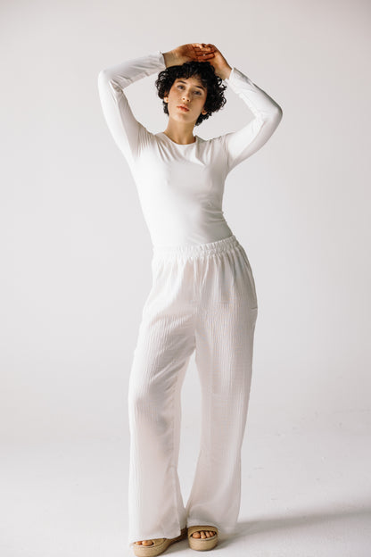 Cotton Linen Pants - White