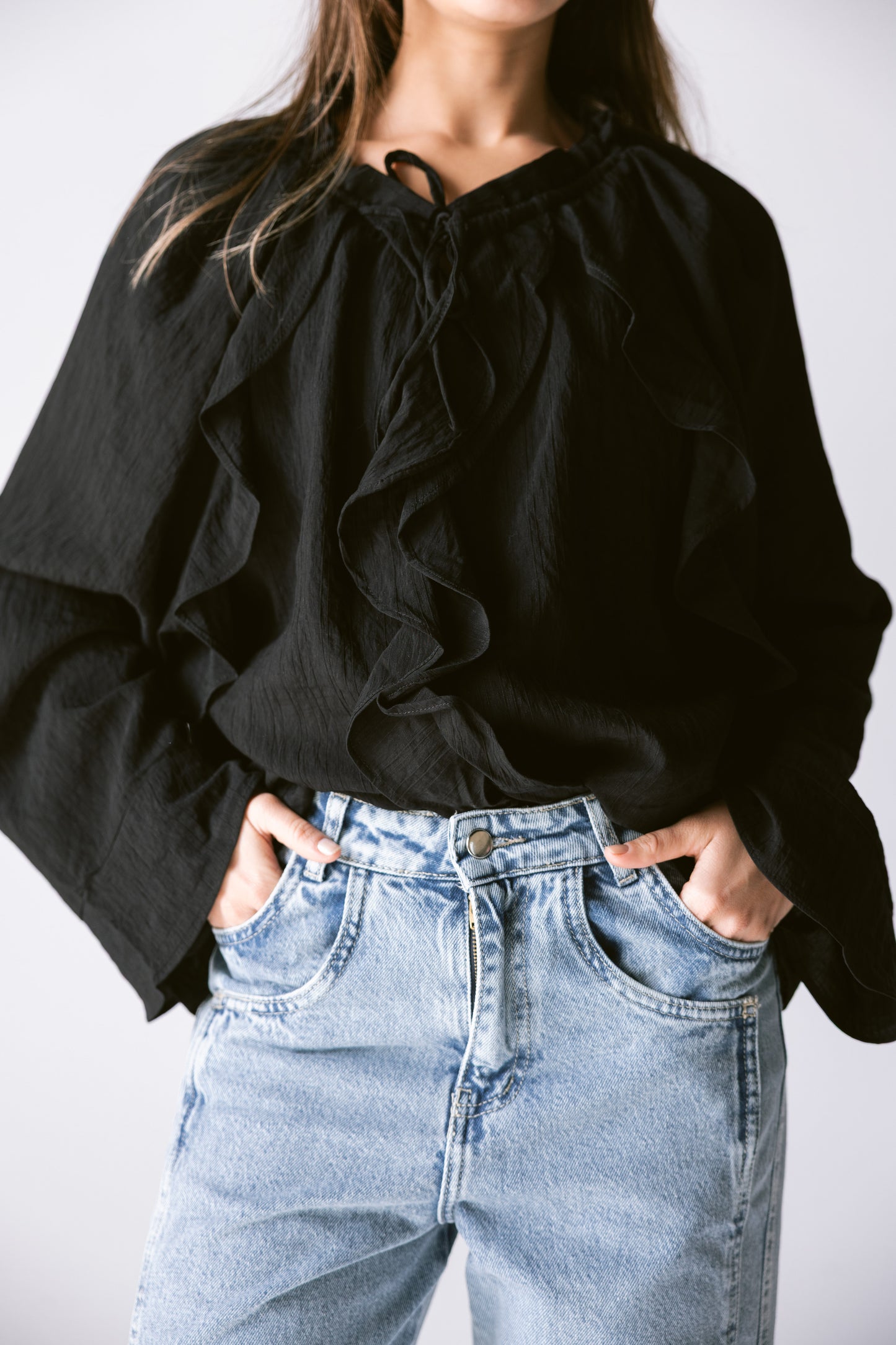 Ruffles Top - Black