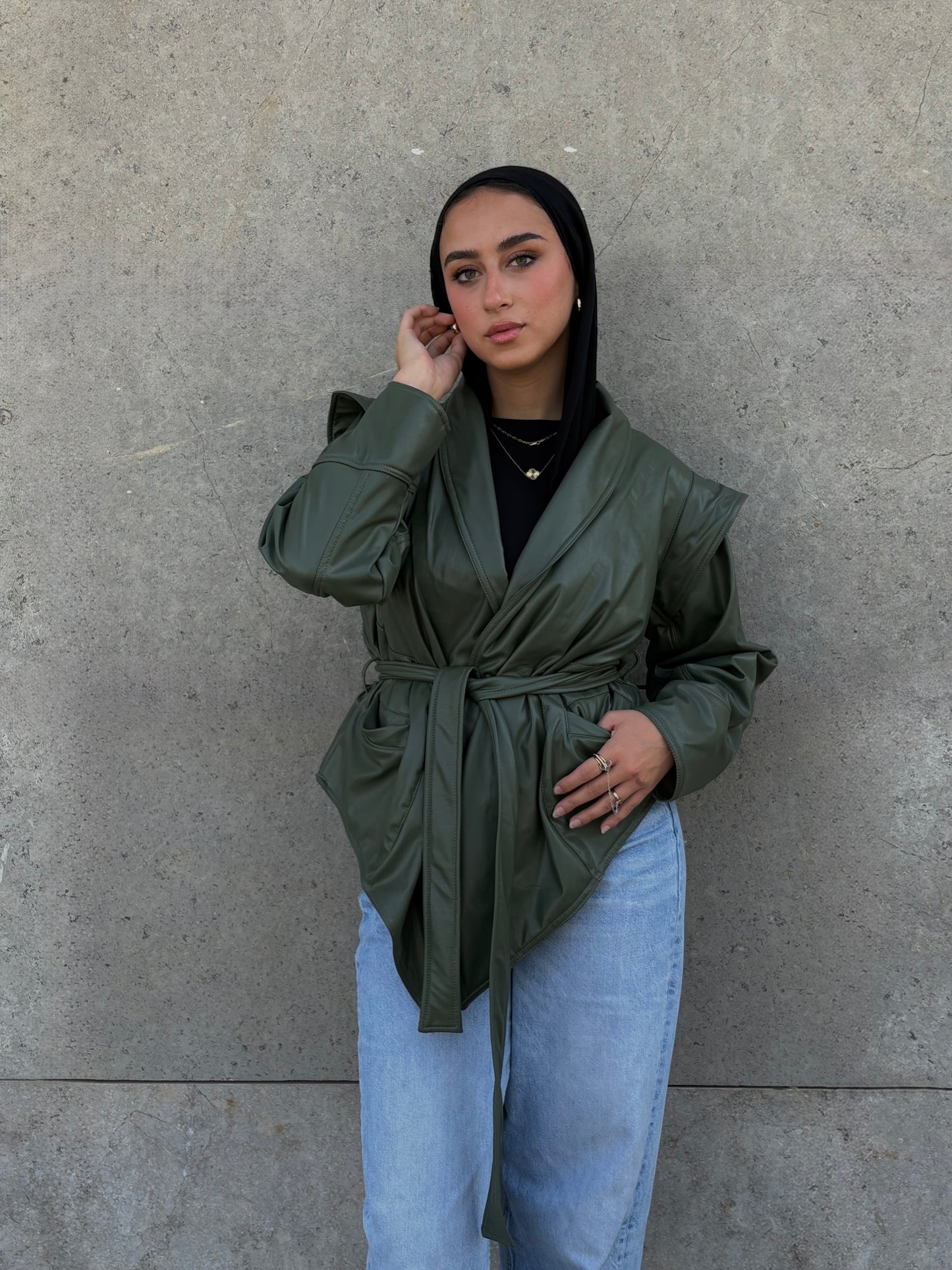 Bold As Love Leather Jacket - Olive