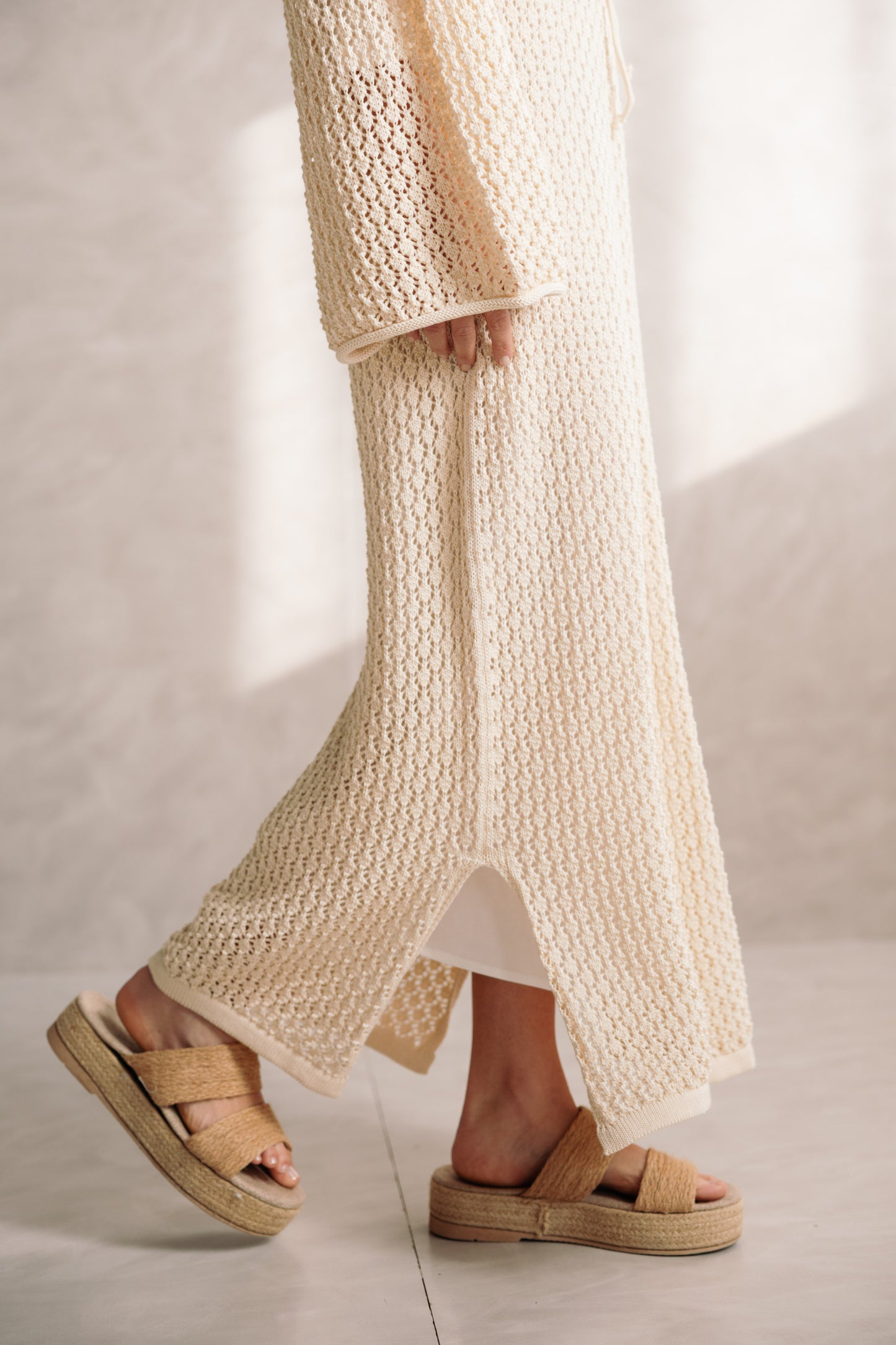 Earthy Knit Dress - Cream