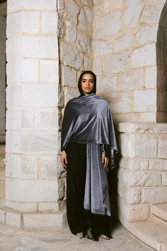 Fringe Edit Kaftan - Silver Grey