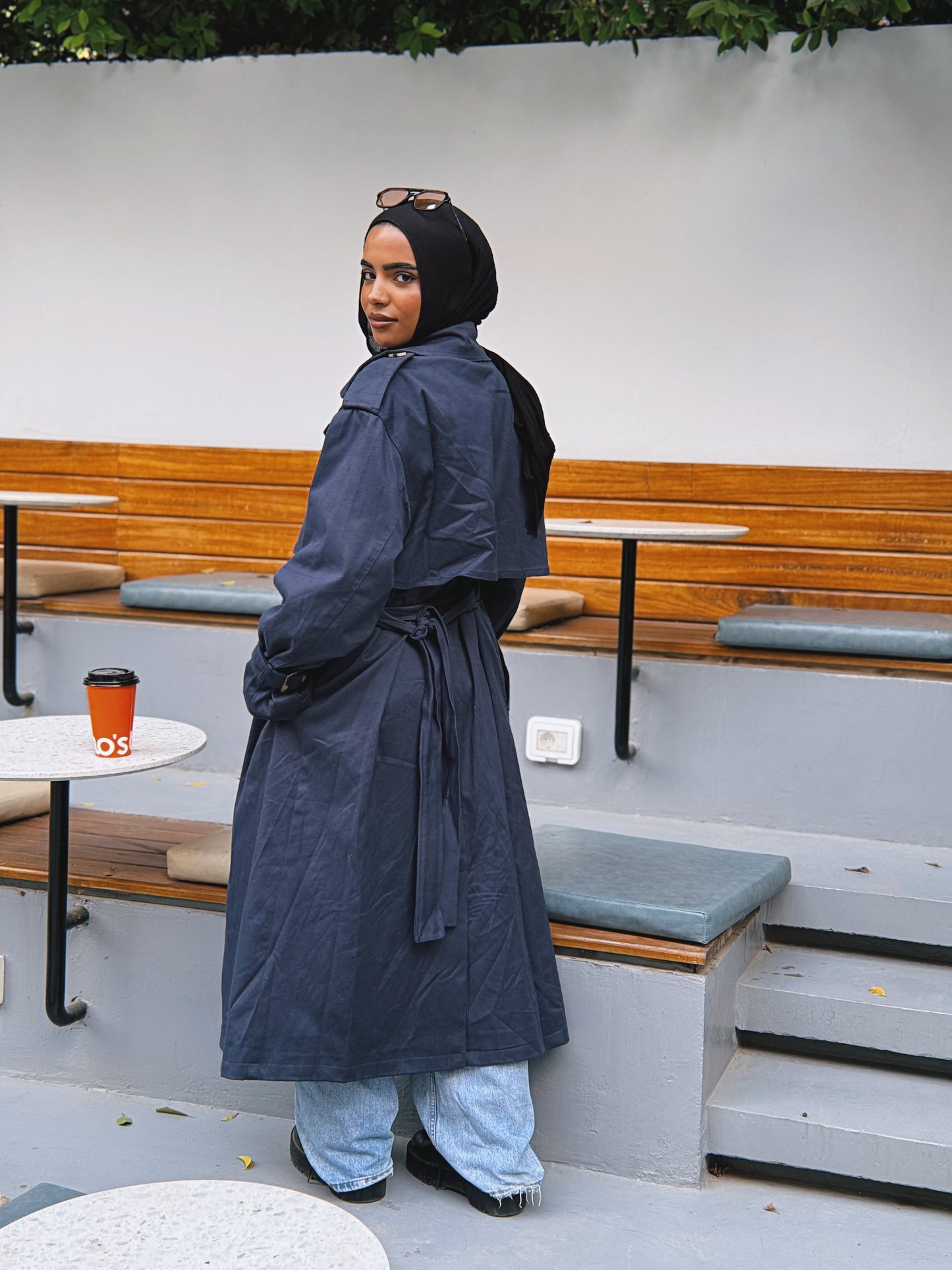 Trench Coat - Navy Blue