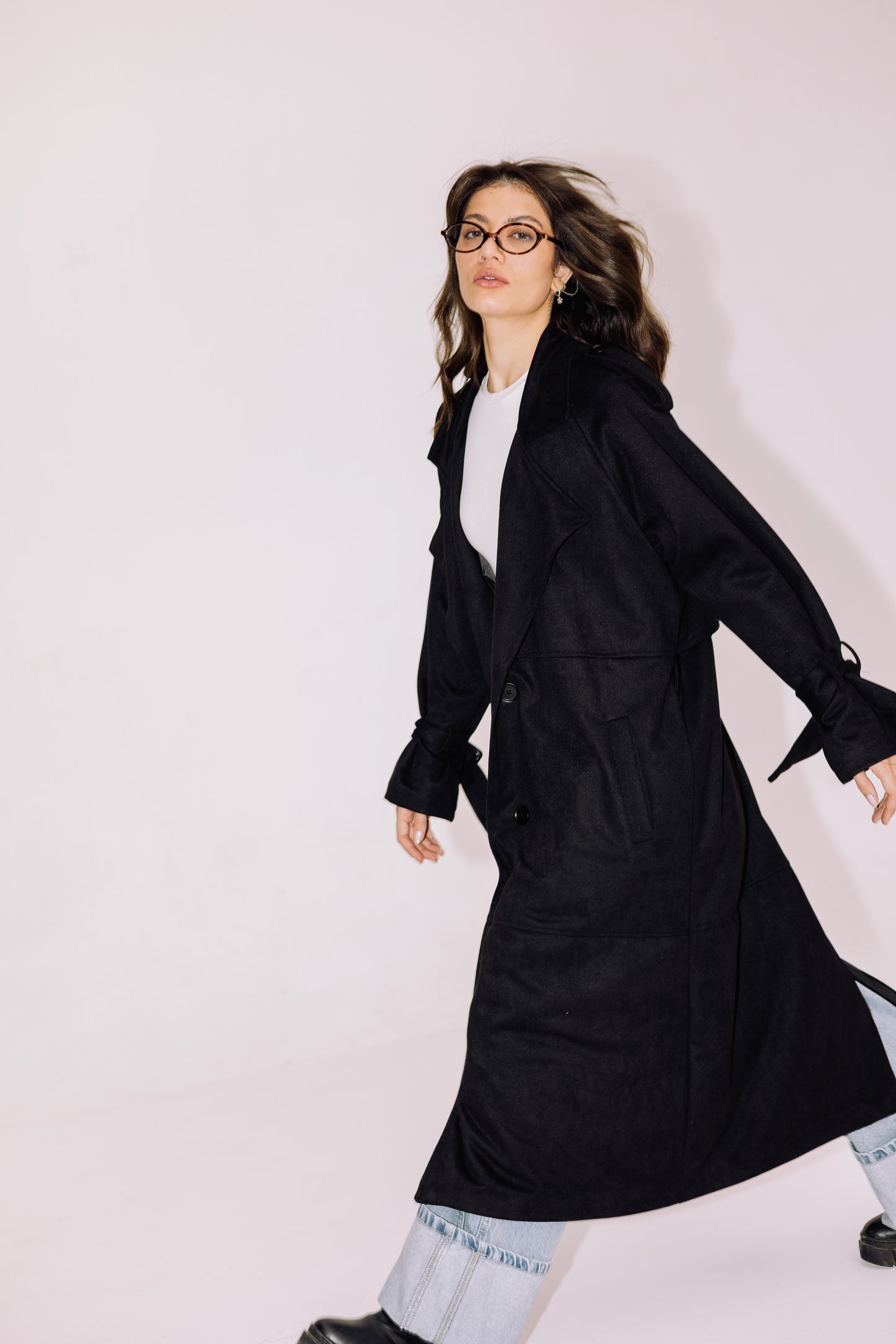 City Girl Trench Coat - Black