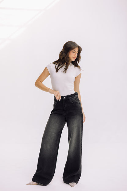 Elevated Belted Denim - Noir Black