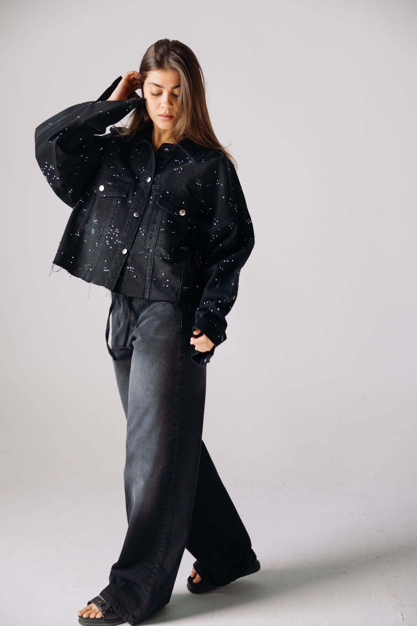 Starfall Denim Jacket - Black
