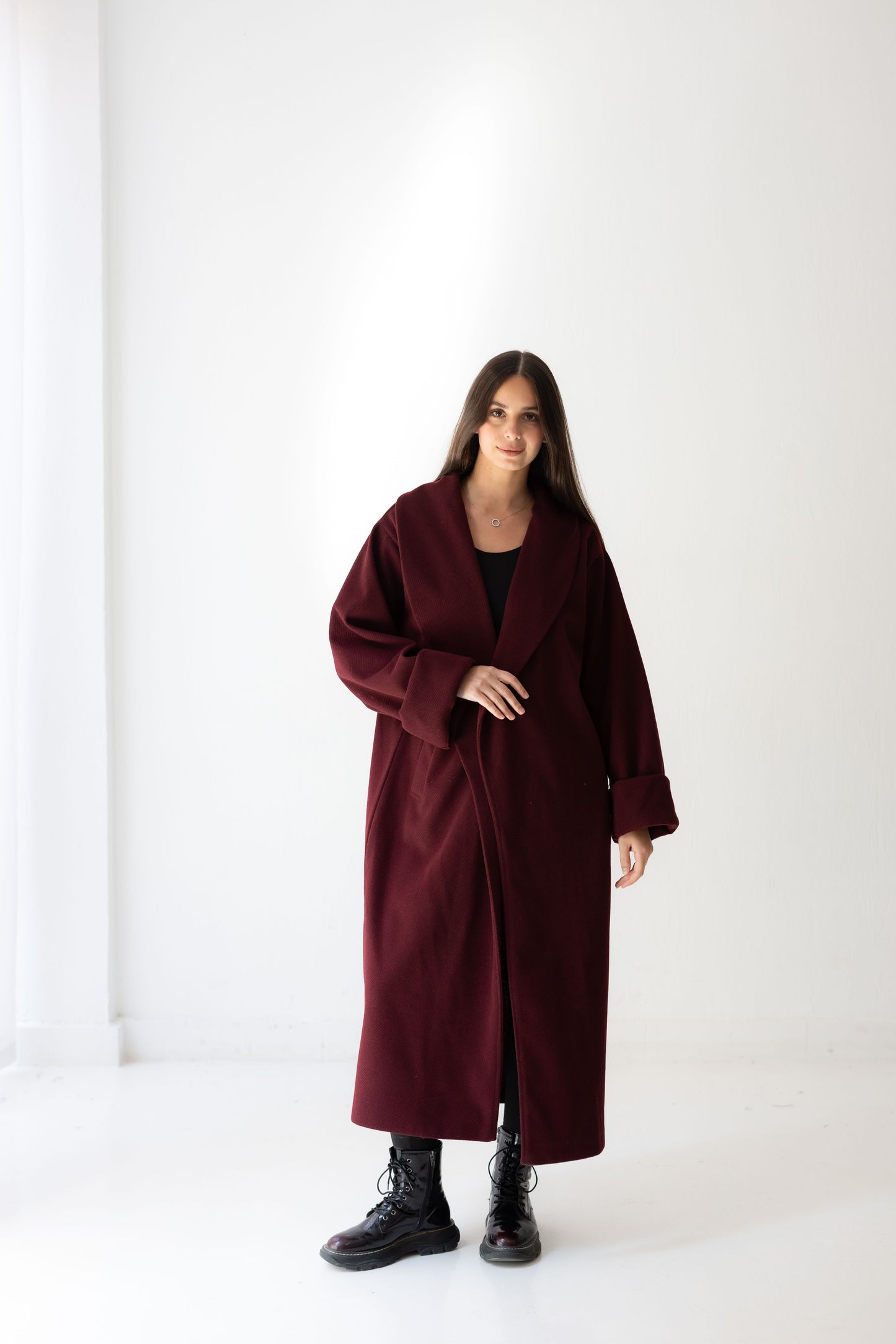 All Eyes Here Coat - Deep Burgandy