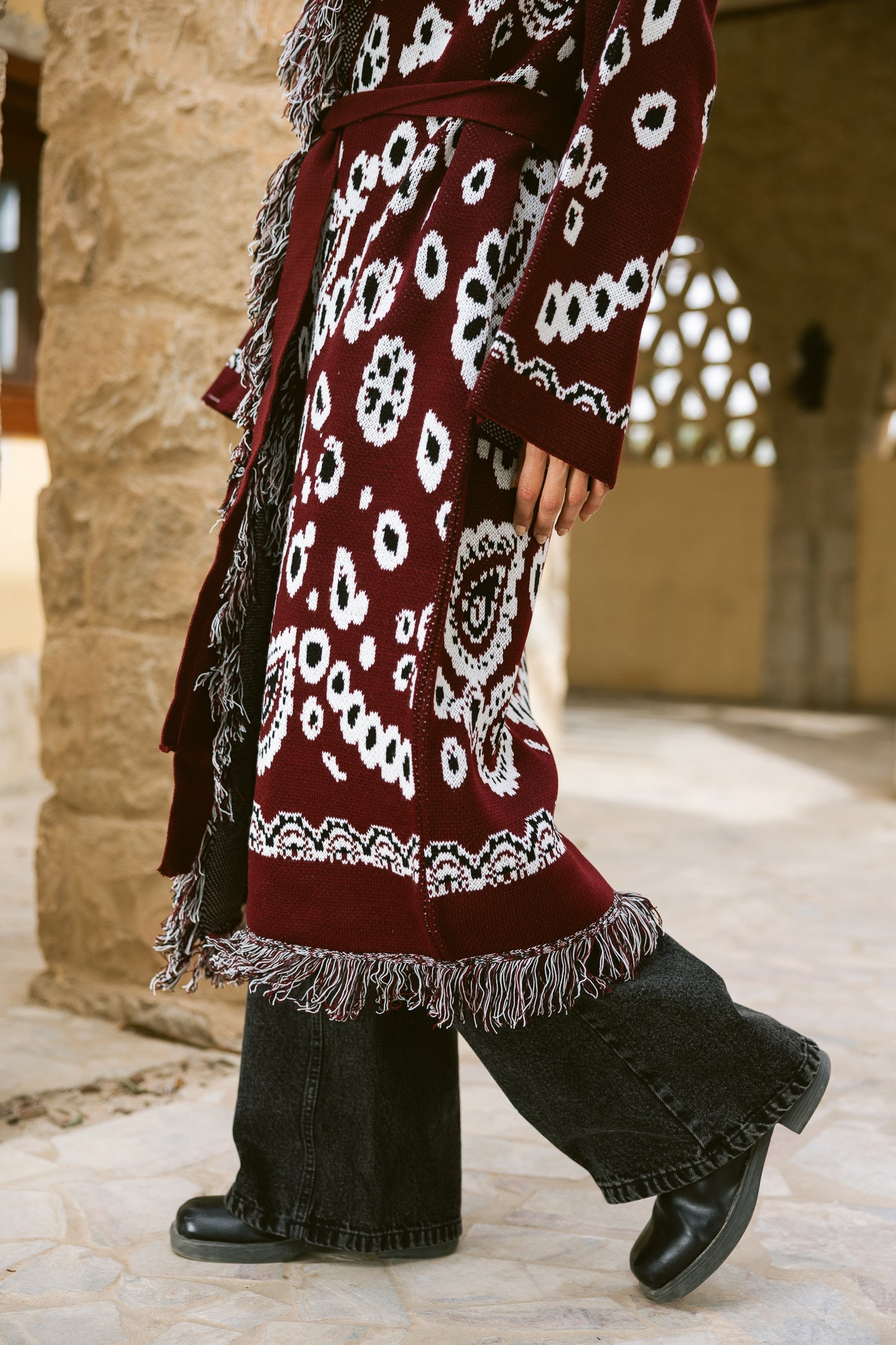 Rihla Cardigan - Burgundy