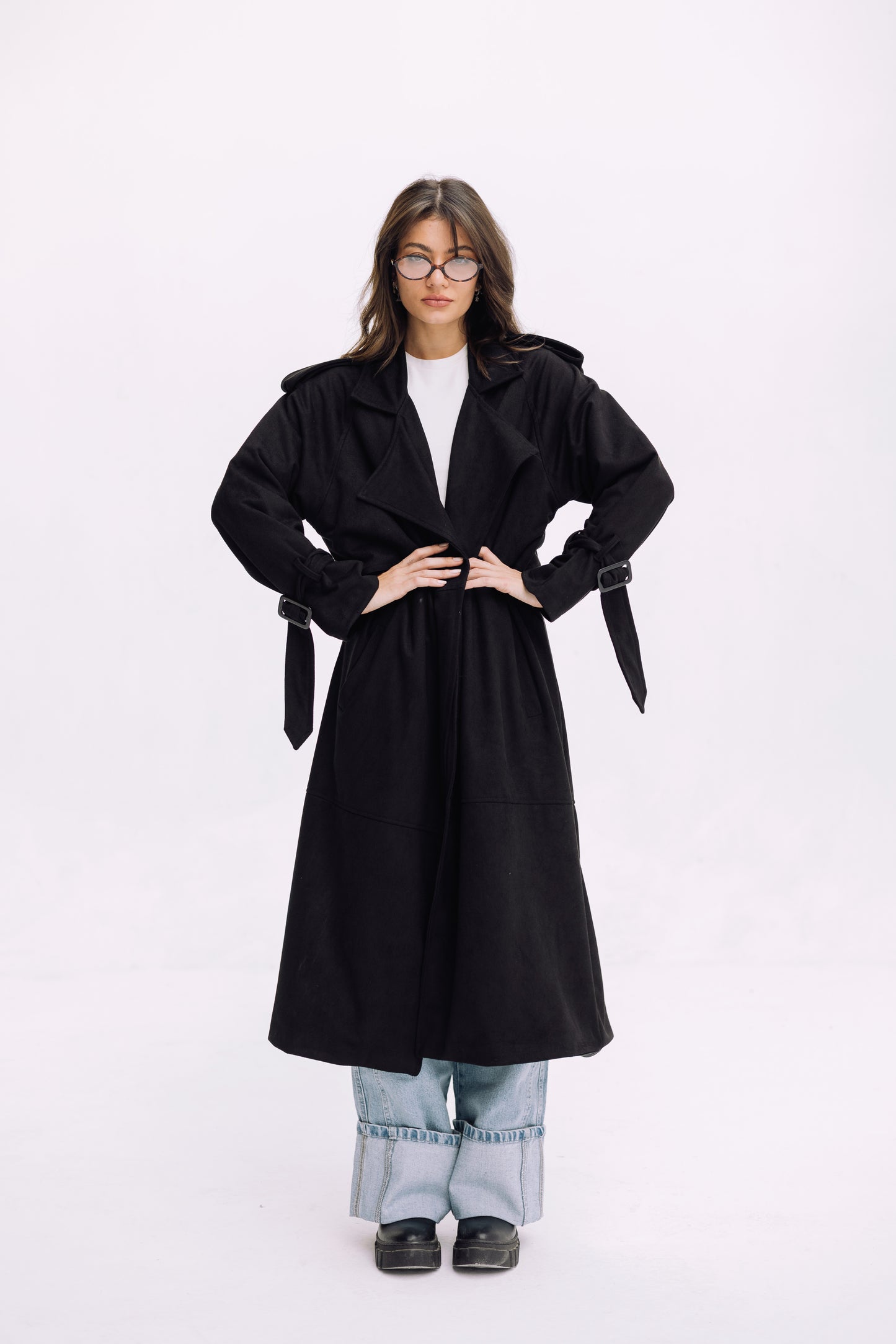 City Girl Trench Coat - Black
