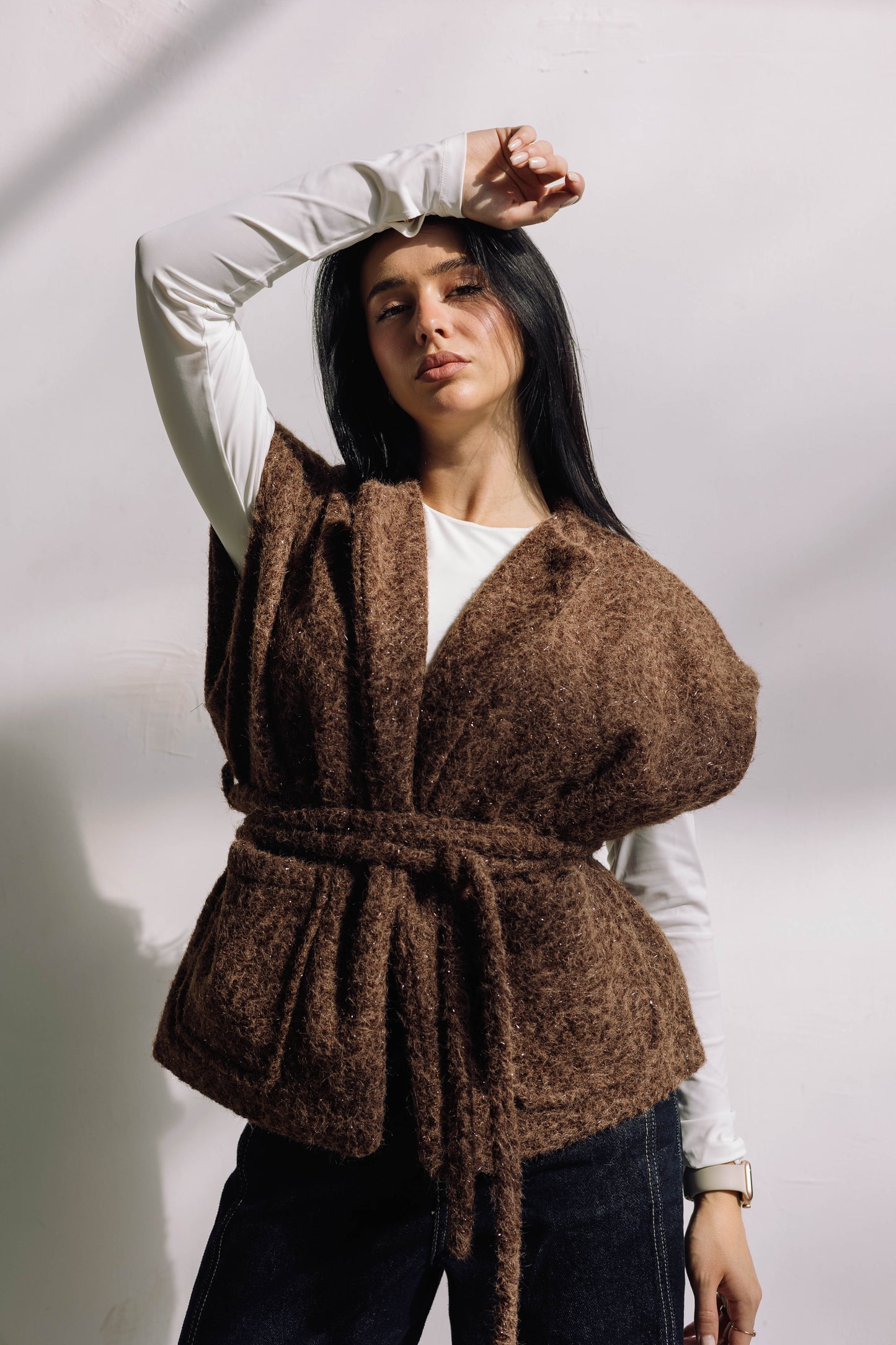 Shimmer Base Edit Vest - Brown Cocoa