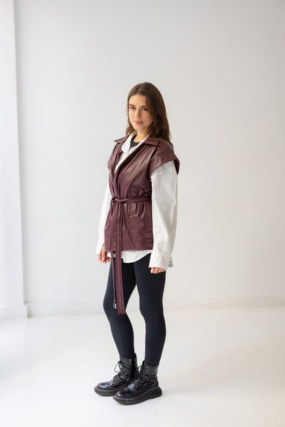 Statement Vest - Burgandy