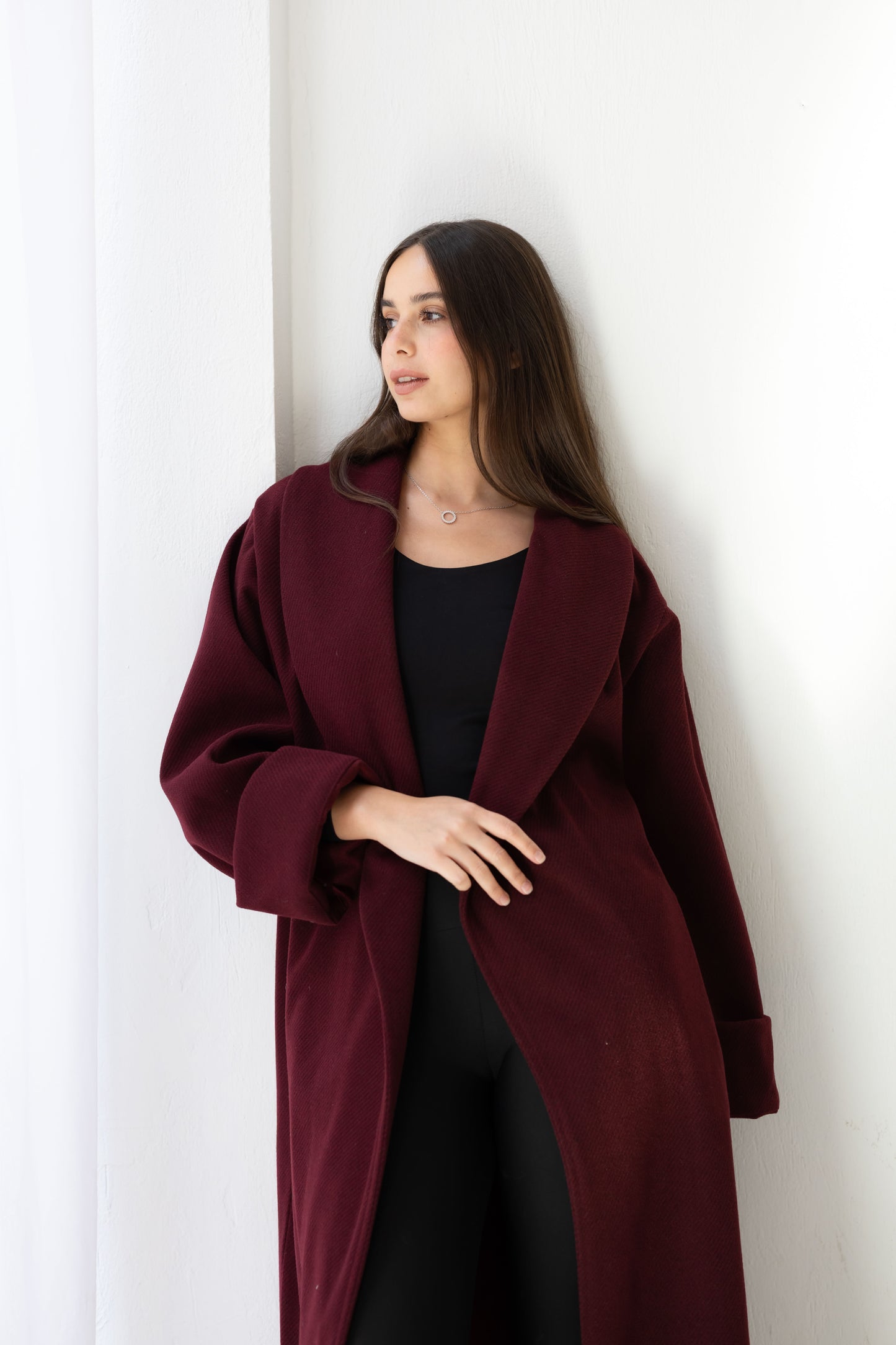 All Eyes Here Coat - Deep Burgandy