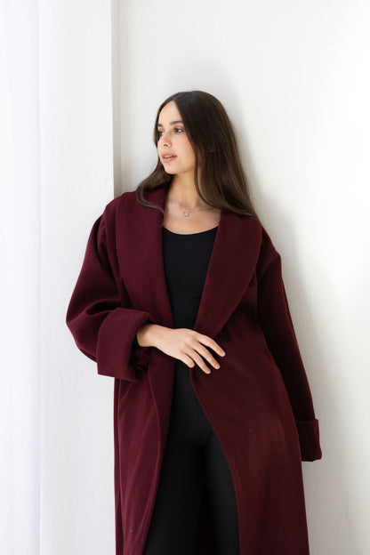 All Eyes Here Coat - Deep Burgandy