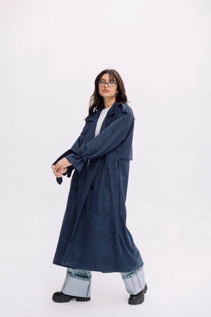 City Girl Trench Coat - Navy