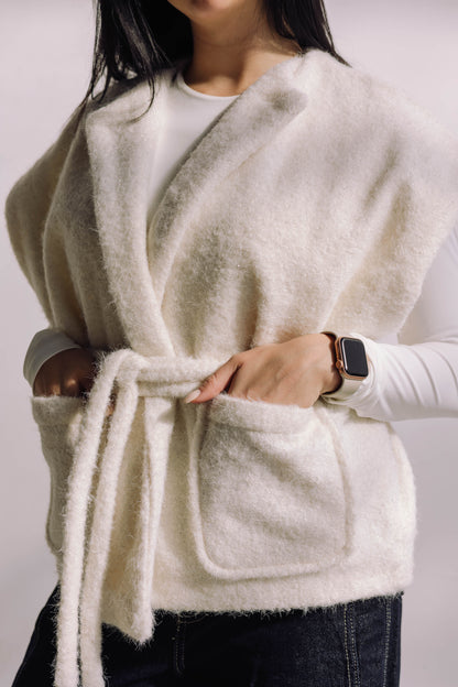 Shimmer Base Edit Vest - Off White