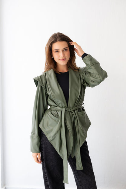 Bold As Love Leather Jacket - Olive