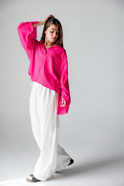 Cropped shirt - Hot pink