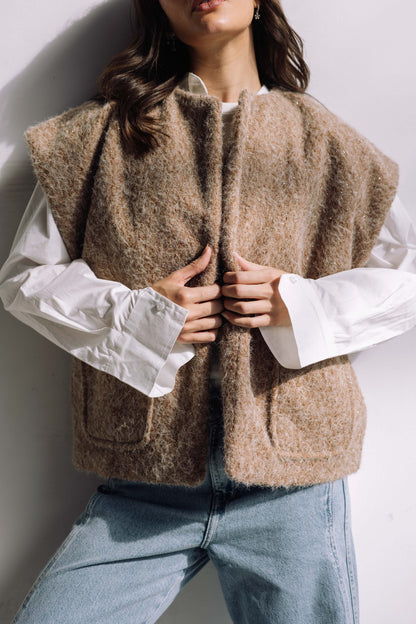Shimmer Base Edit Vest - Mocha