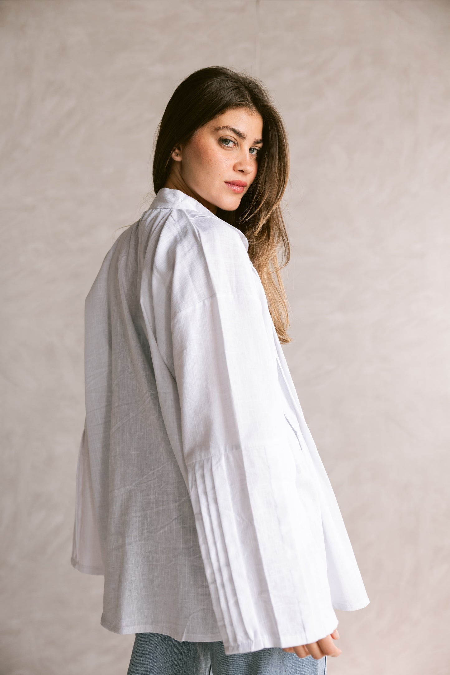 Pleated Top - White