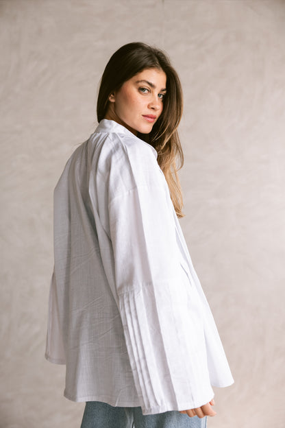Pleated Top - White