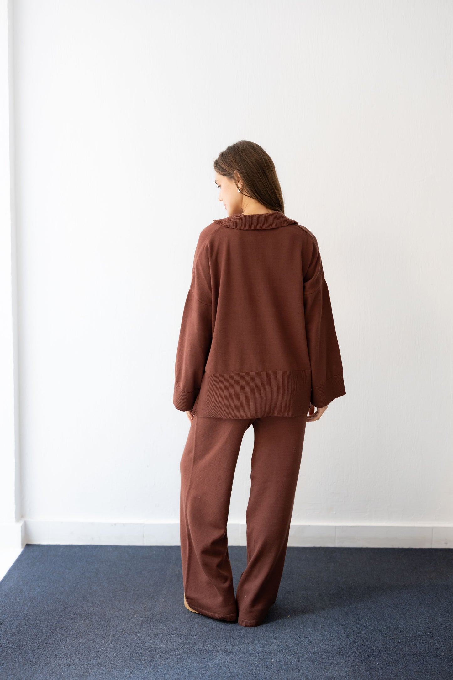 Clouded Warmth Knit Set - Chocolate