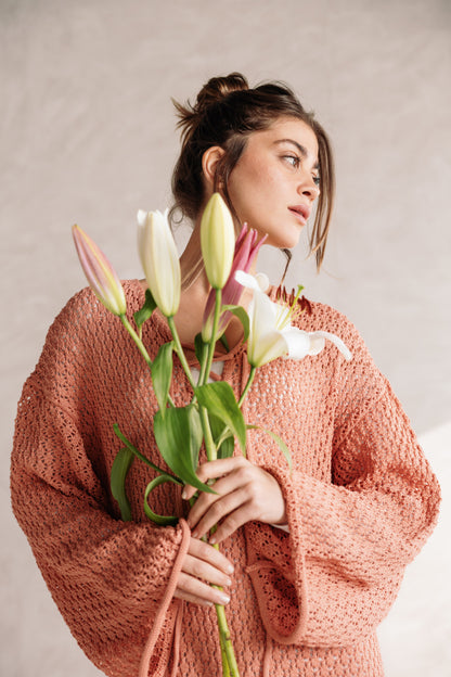 Earthy Knit Dress - Salmon