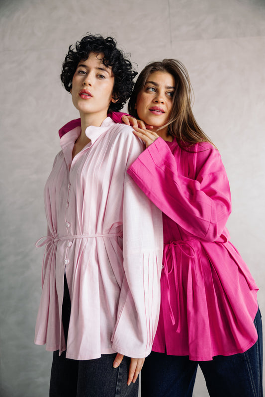 Pleated Top - Rose