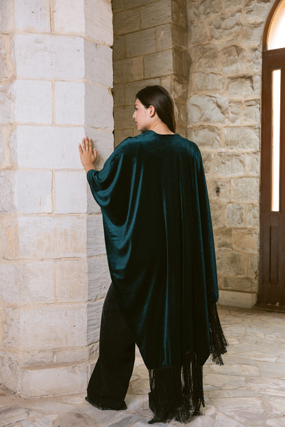 Fringe Edit Kaftan - Emerald Green