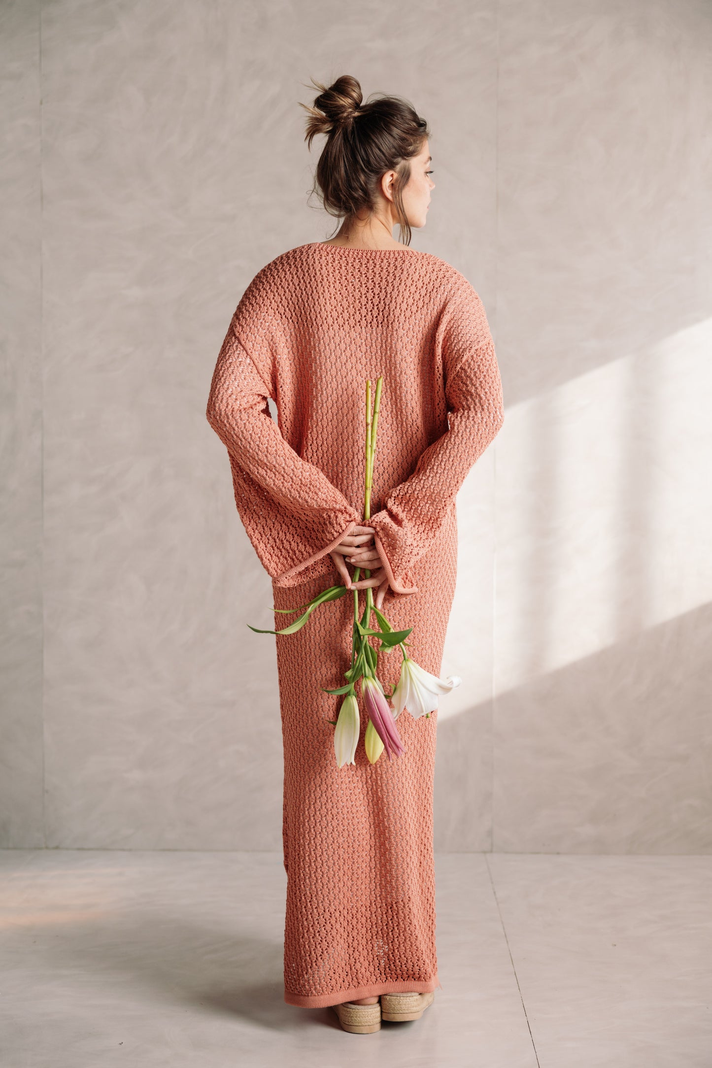Earthy Knit Dress - Salmon