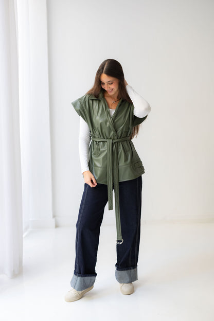 Statement Vest - Olive