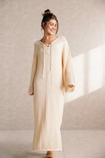 Earthy Knit Dress - Cream