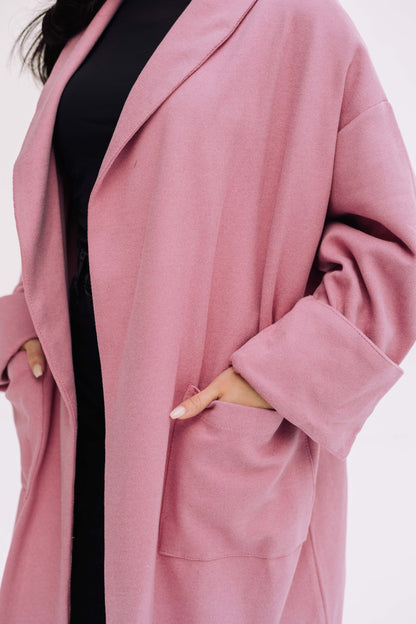 Cardigan Coat - Blush Pink