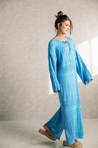 That Girl Knit Dress - Sky Blue