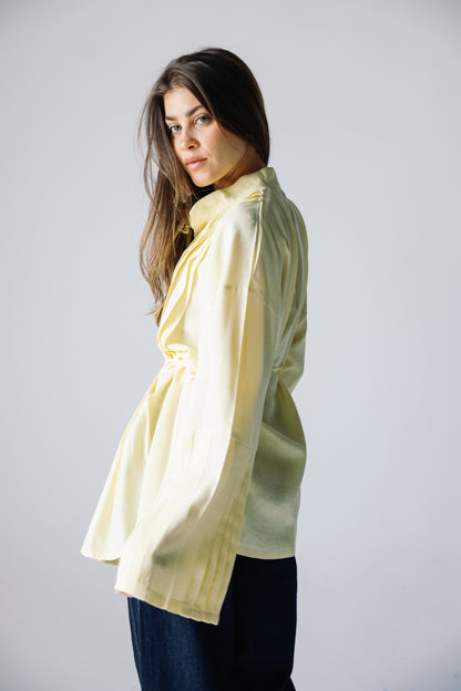 Pleated Top - Powder Yellow