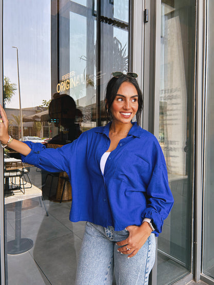 Cropped Shirt - Royal Blue