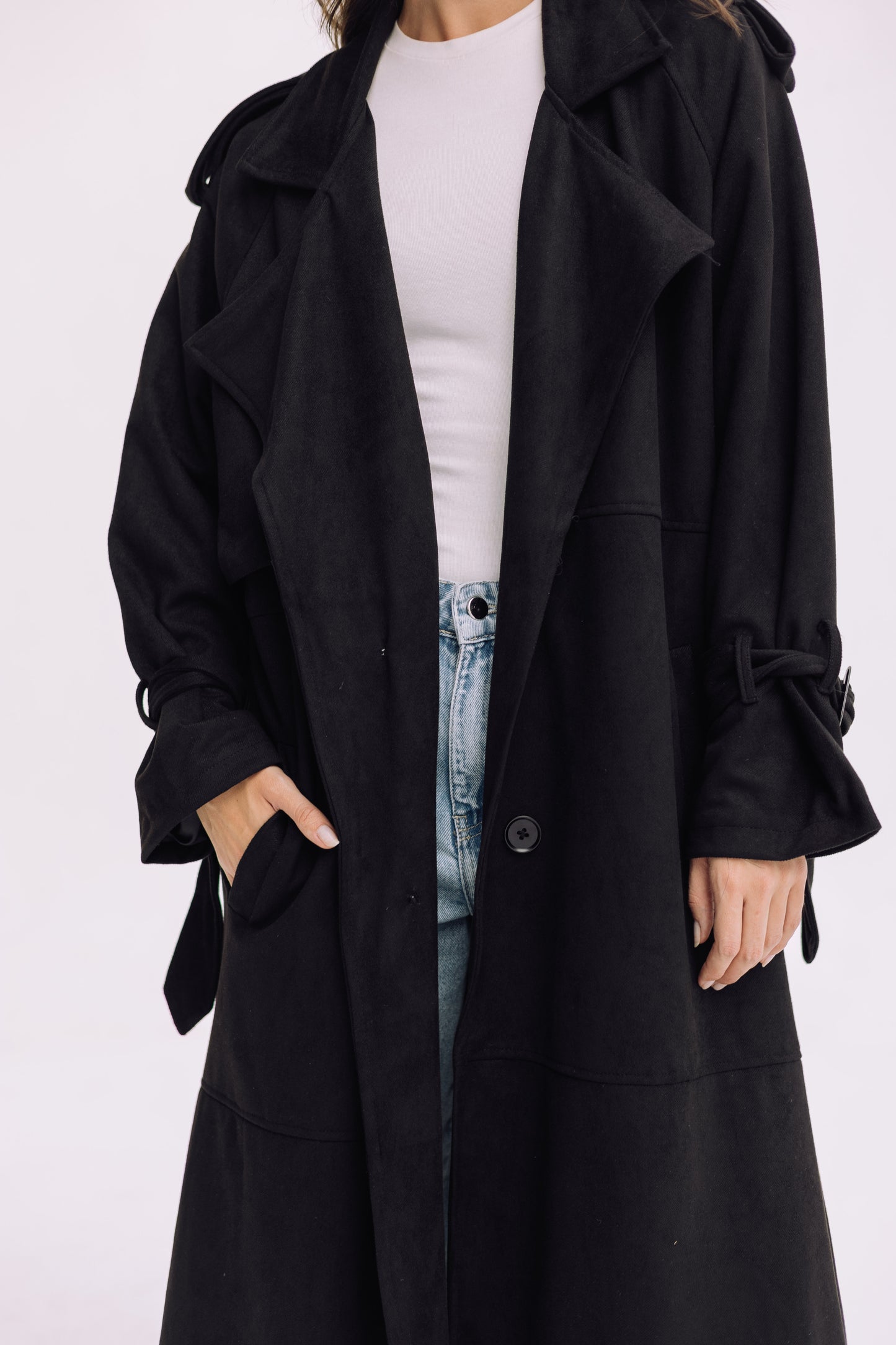 City Girl Trench Coat - Black
