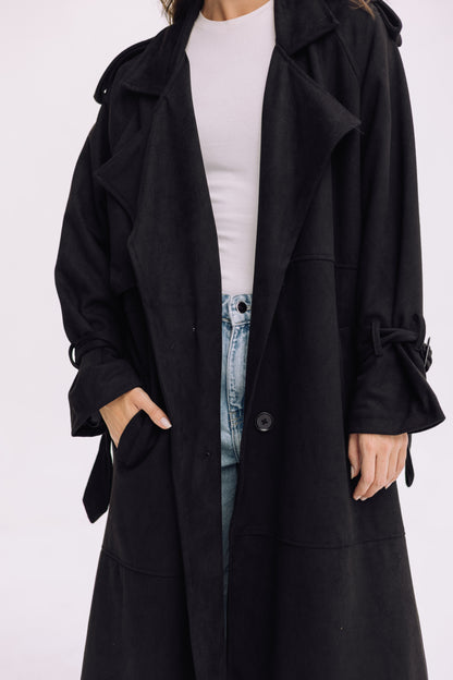 City Girl Trench Coat - Black