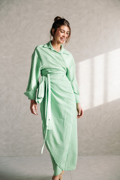 Linen Wrap Me Set - Seafoam