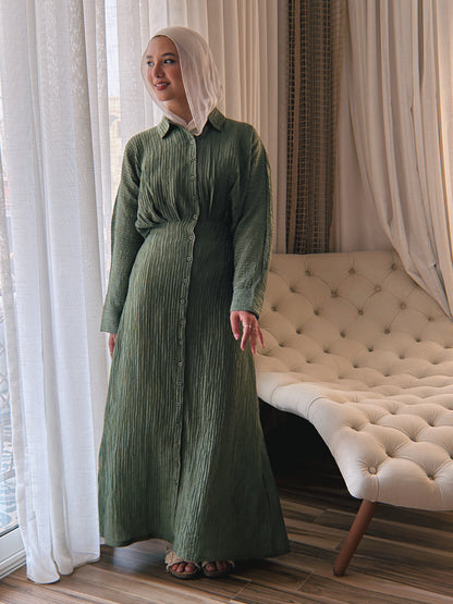 Dreamy Crinkled Dress - Olive