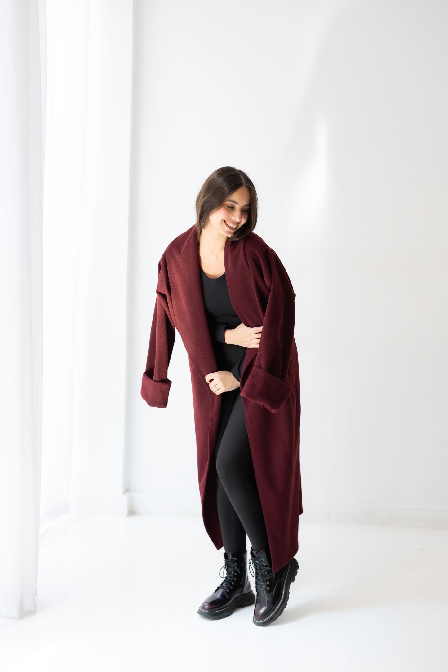 All Eyes Here Coat - Deep Burgandy