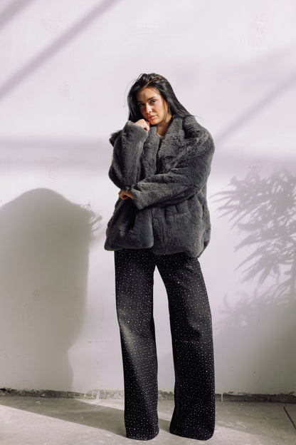 Scandi Fur Jacket - Grey